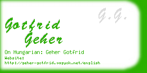 gotfrid geher business card